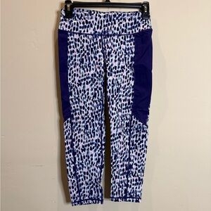 Mona B Blue and Purple Patterned Leggings